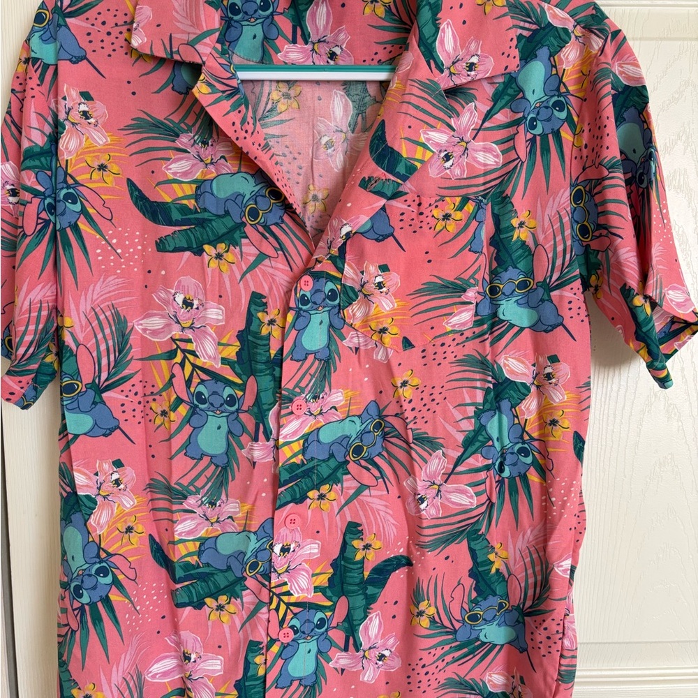 Disney Pink and Blue Tropical Men's Shirt